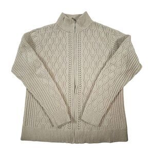 Unbranded ~ ivory cable knit sweater cardigan ~ size Small